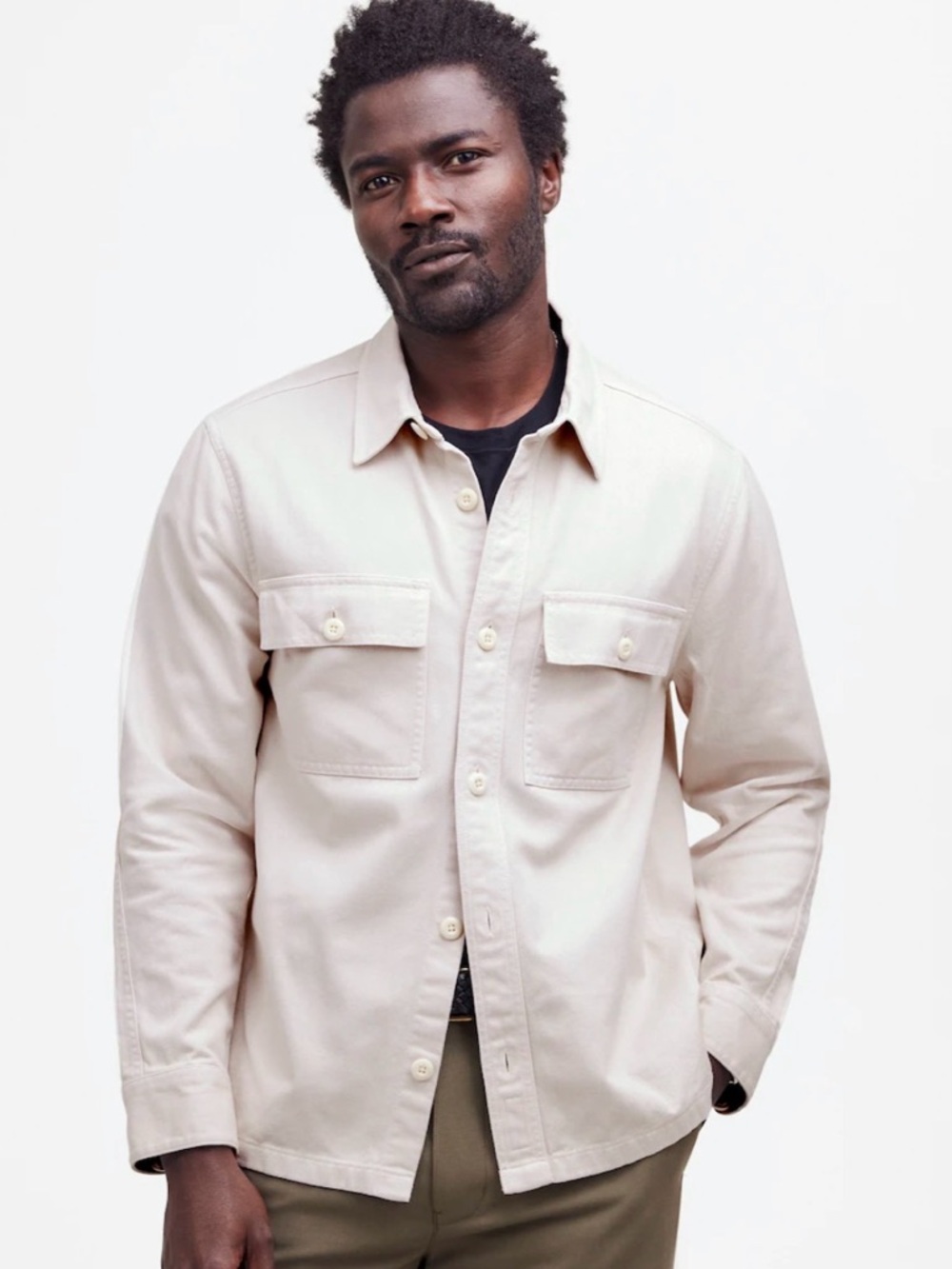 Madewell Men’s Garment-Dyed Straight-Hem Work Shirt Medium